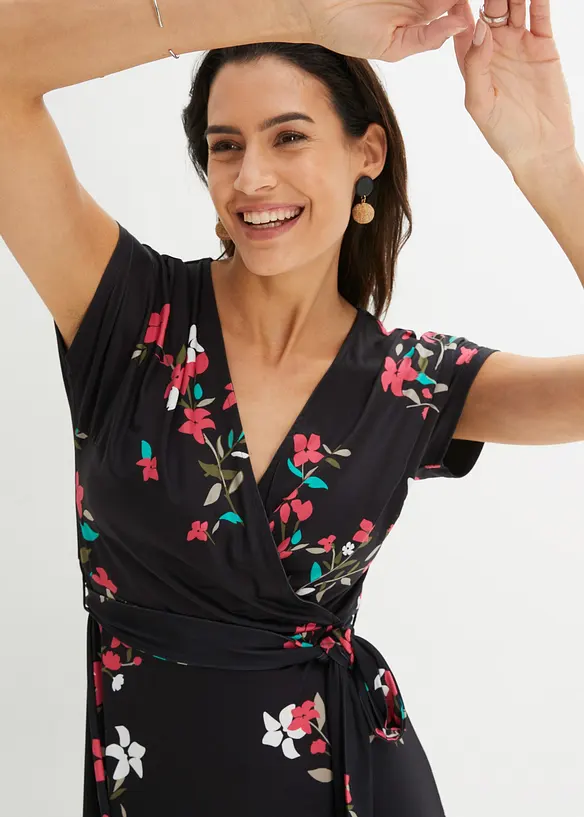 Robe en jersey style portefeuille, bonprix