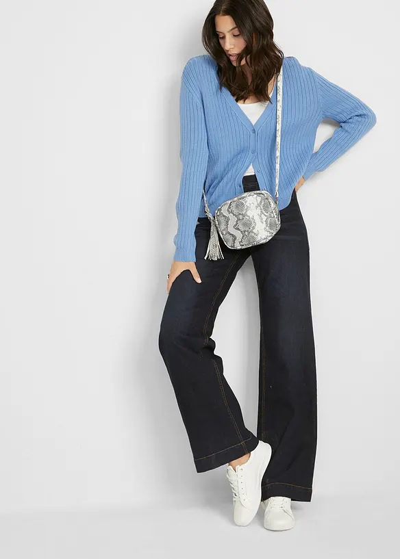 Jean large taille mi-haute élastiquée, bonprix