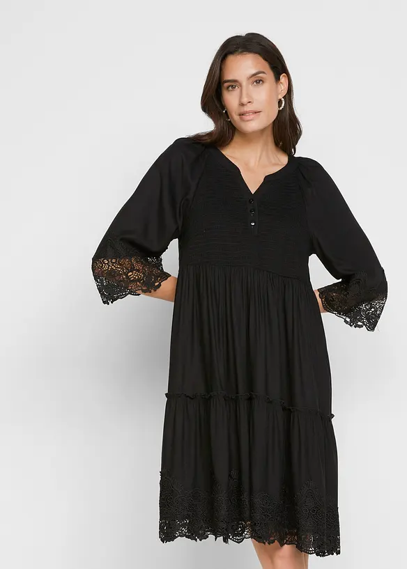Robe-chemise &agrave; dentelle, bonprix