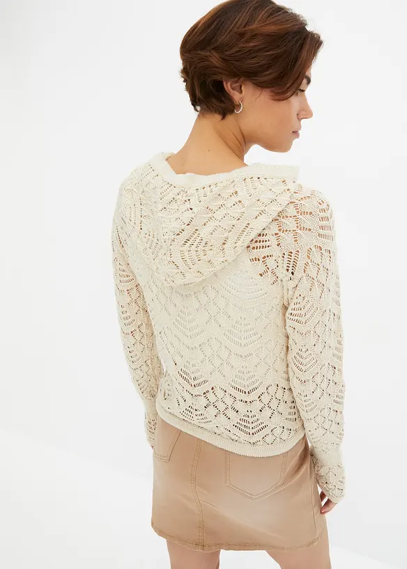 Pull en maille ajourée, bonprix