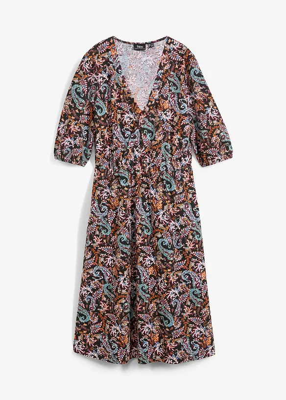 Robe portefeuille en coton extensible, bonprix