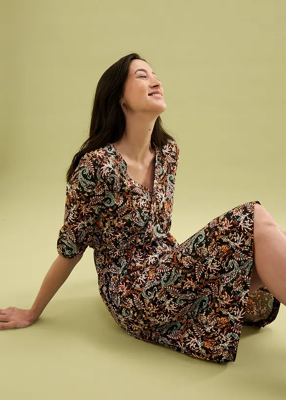 Robe portefeuille en coton extensible, bonprix