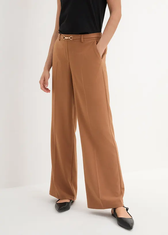 Pantalon large avec ceinture décorative, bonprix