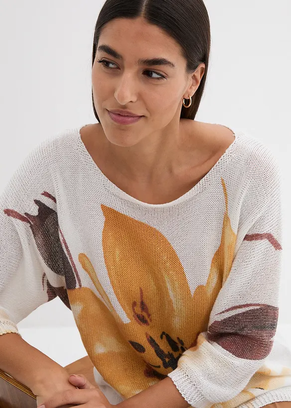 Pull à imprimé floral, bonprix