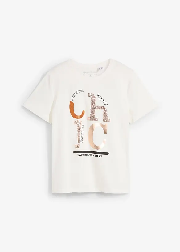 T-shirt avec imprimé brillant, bonprix