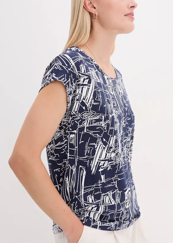 T-shirt avec imprim&eacute; esquisse, bonprix