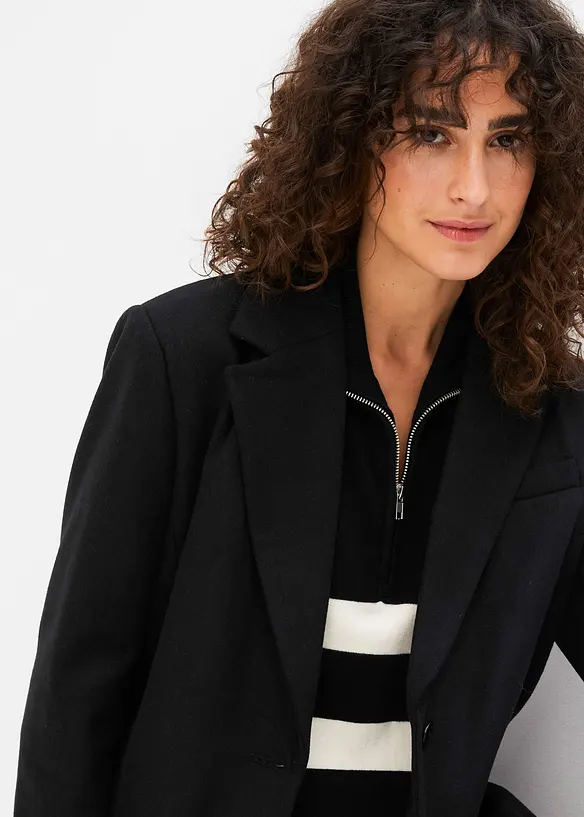 Blazer à épaules rembourrées, aspect laine, bonprix
