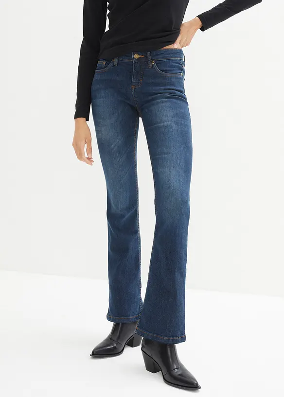 Jean bootcut taille mi-haute, extensible, bonprix