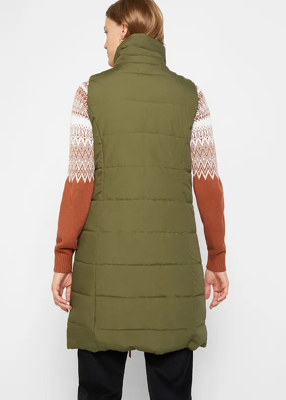 Longue doudoune sans manches à col montant, bonprix