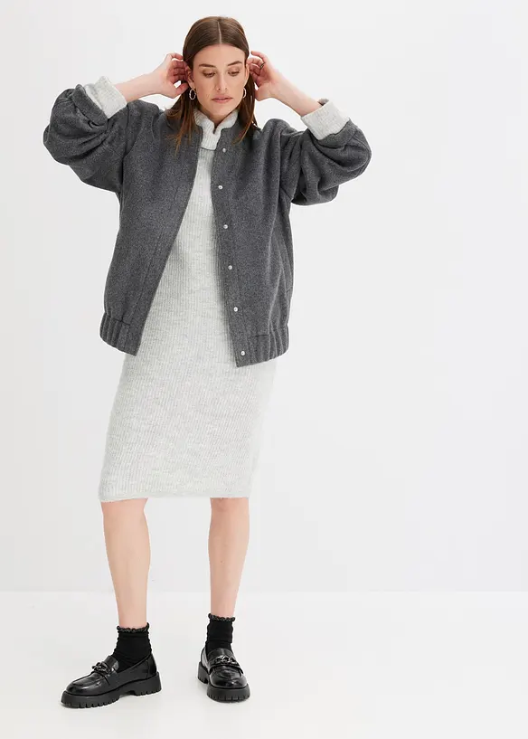 Robe en maille c&ocirc;tel&eacute;e, bonprix