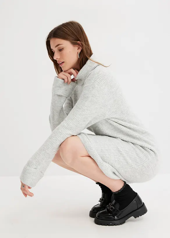 Robe en maille c&ocirc;tel&eacute;e, bonprix