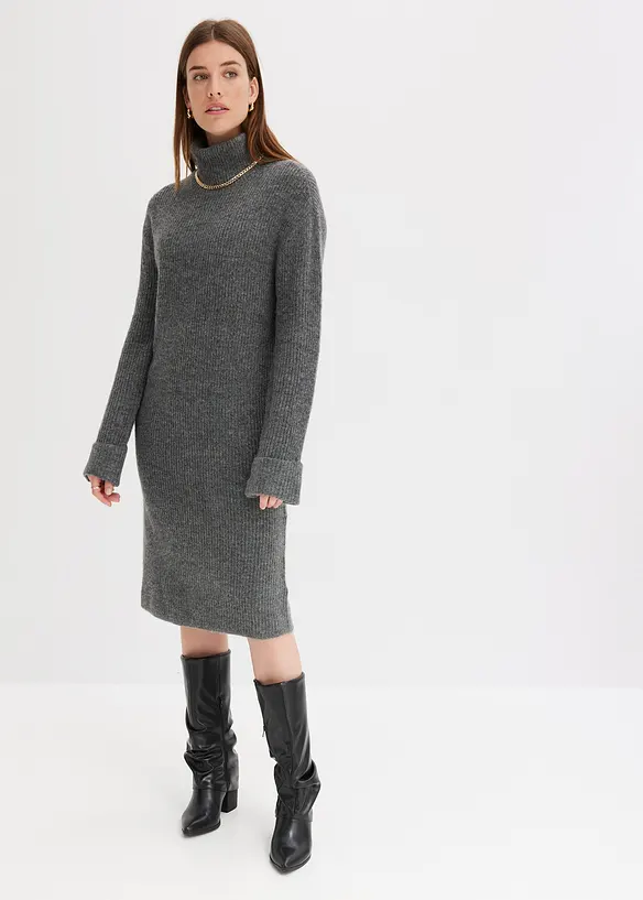 Robe en maille c&ocirc;tel&eacute;e, bonprix