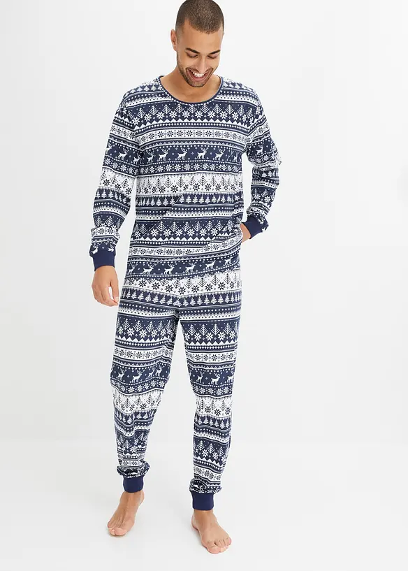 Pyjama homme à manches longues, bonprix