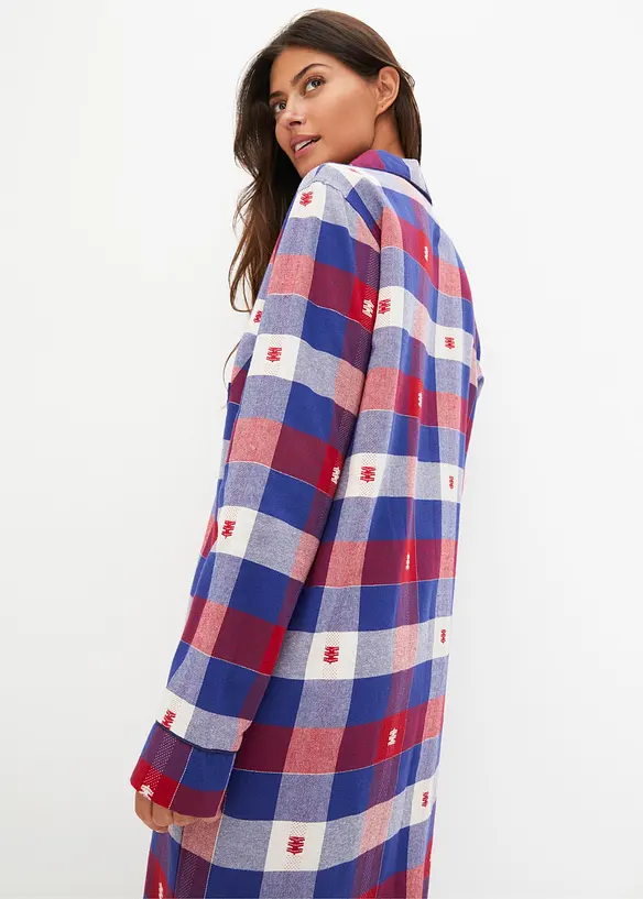 Chemise de nuit tissée avec patte de boutonnage, bonprix