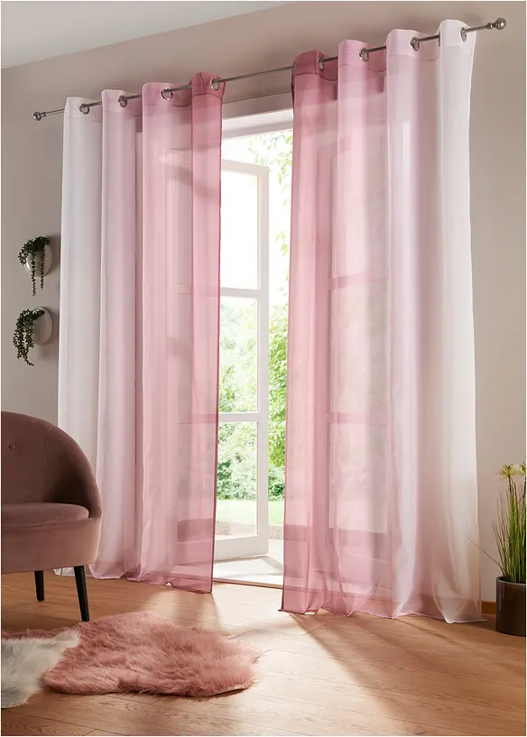 Voilages &agrave; effet ombr&eacute; (2 pces), bonprix