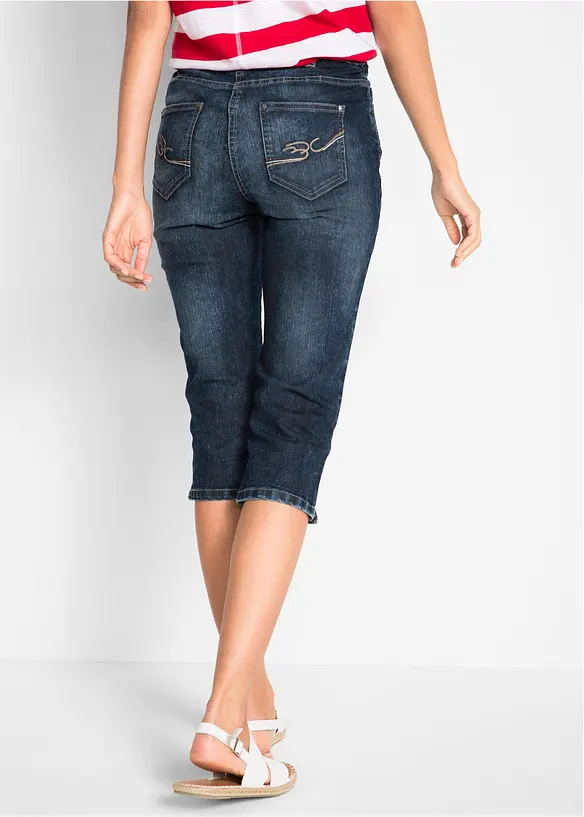 Jean stretch droit taille normale, longueur 3/4, bonprix