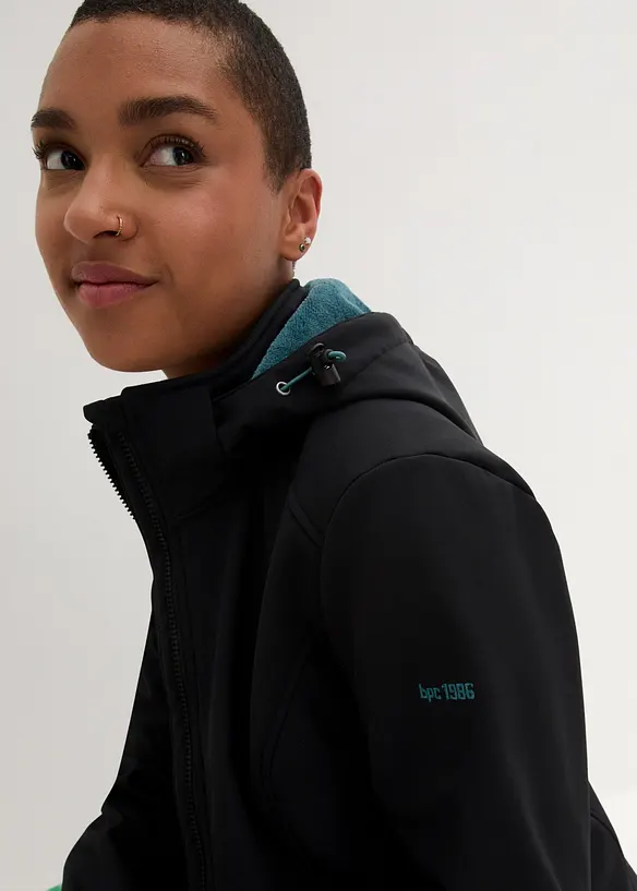 Parka déperlante en softshell avec doublure peluche, bonprix