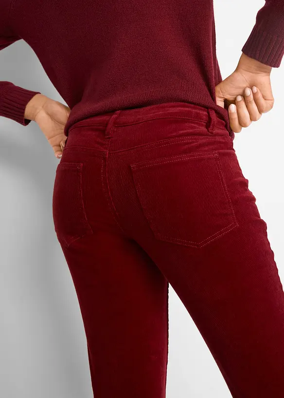 Pantalon bootcut en velours côtelé extensible, bonprix
