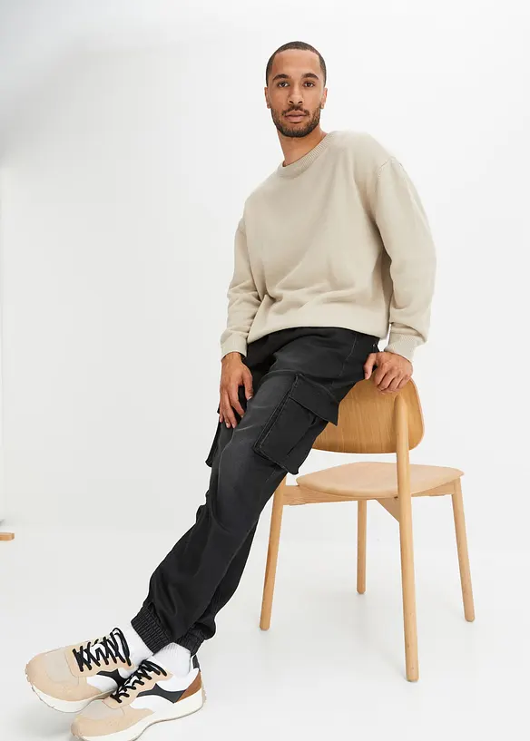 Jean jogger droit en molleton, slim, bonprix