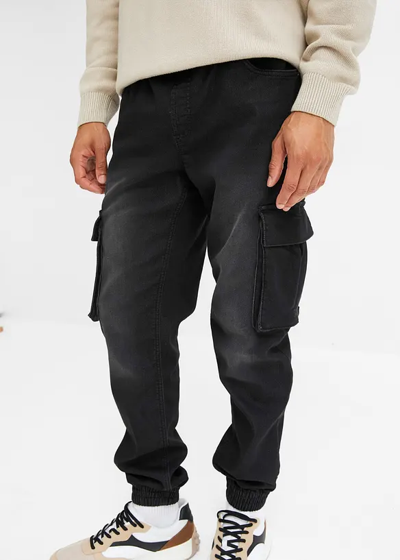 Jean jogger droit en molleton, slim, bonprix