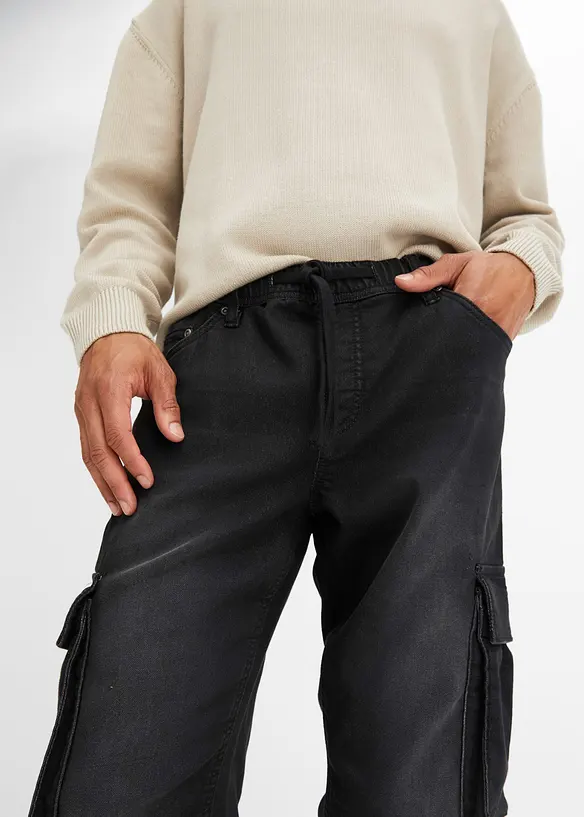 Jean jogger droit en molleton, slim, bonprix