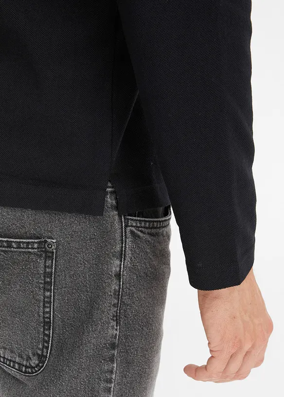 Polo en piqu&eacute;, manches longues, bonprix