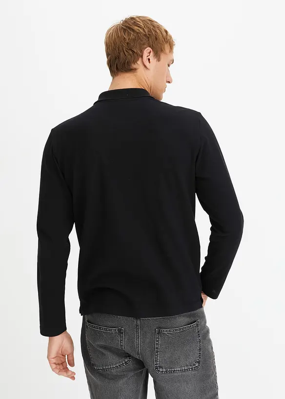 Polo en piqu&eacute;, manches longues, bonprix