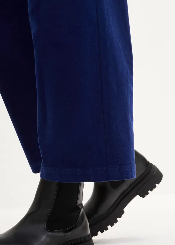 Jupe-culotte en velours côtelé stretch avec taille haute confortable, longueur 7/8, bonprix