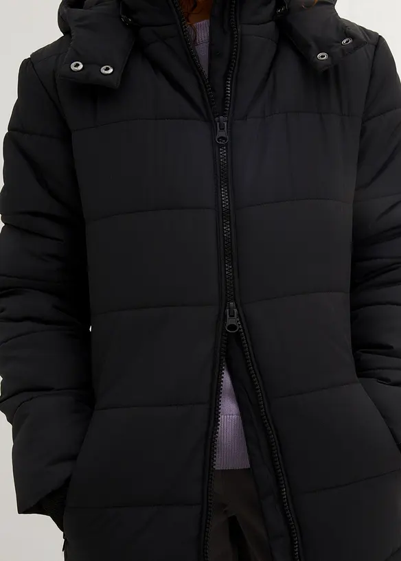 Doudoune longue à capuche amovible, bonprix