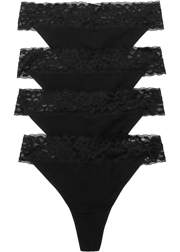 Lot de 4 strings coton, bonprix