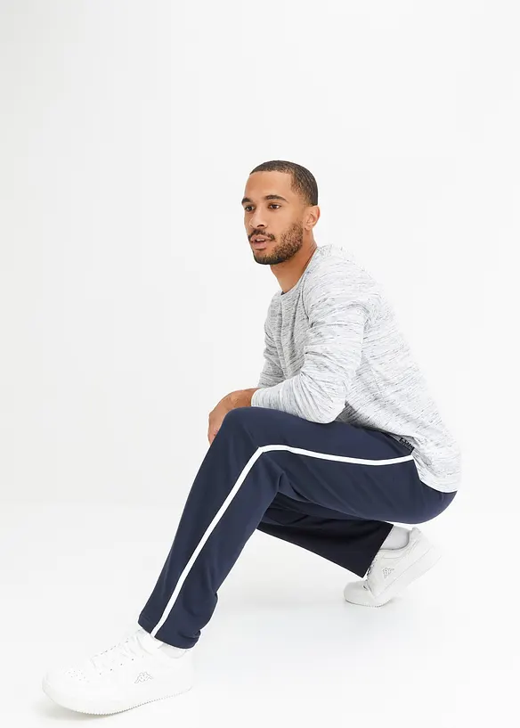 Lot de 2 pantalons de jogging à détails contrastants, loose, bonprix