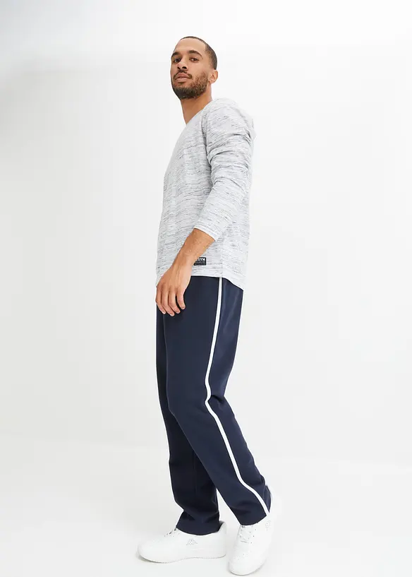 Lot de 2 pantalons de jogging à détails contrastants, loose, bonprix