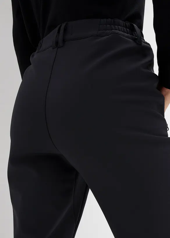Pantalon déperlant en softshell extensible avec taille élastiquée, bonprix
