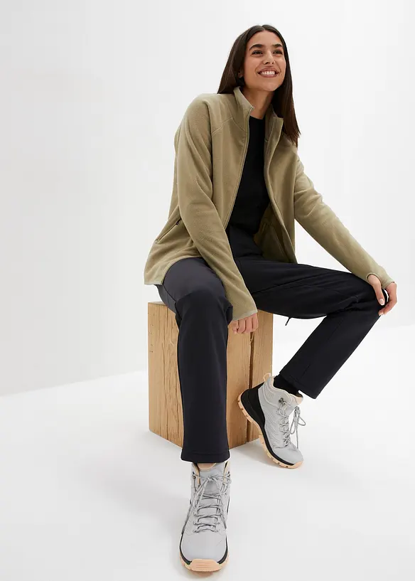 Pantalon déperlant en softshell extensible avec taille élastiquée, bonprix