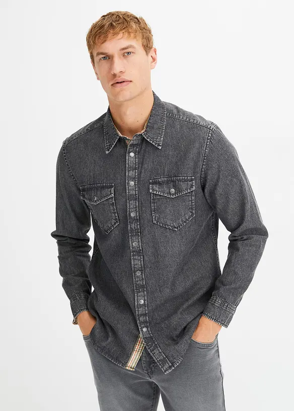 Chemise en jean 100% coton, bonprix