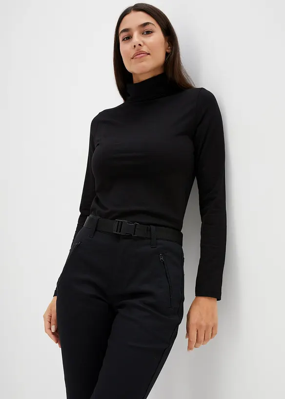 Pantalon déperlant en twill extensible avec ceinture, bonprix