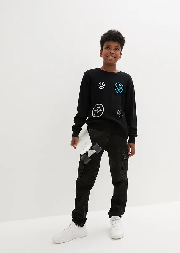 Pull en fine maille 100% coton, bonprix