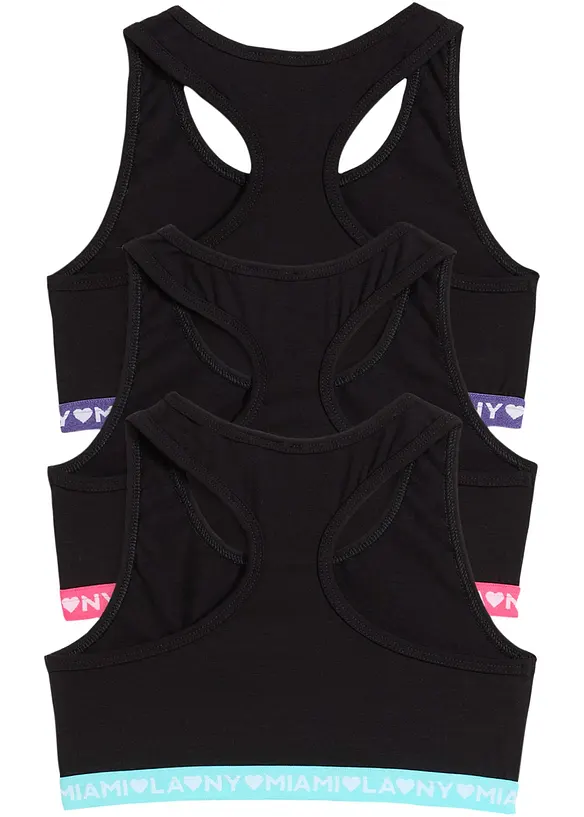 Lot de 3 brassières coton, bonprix