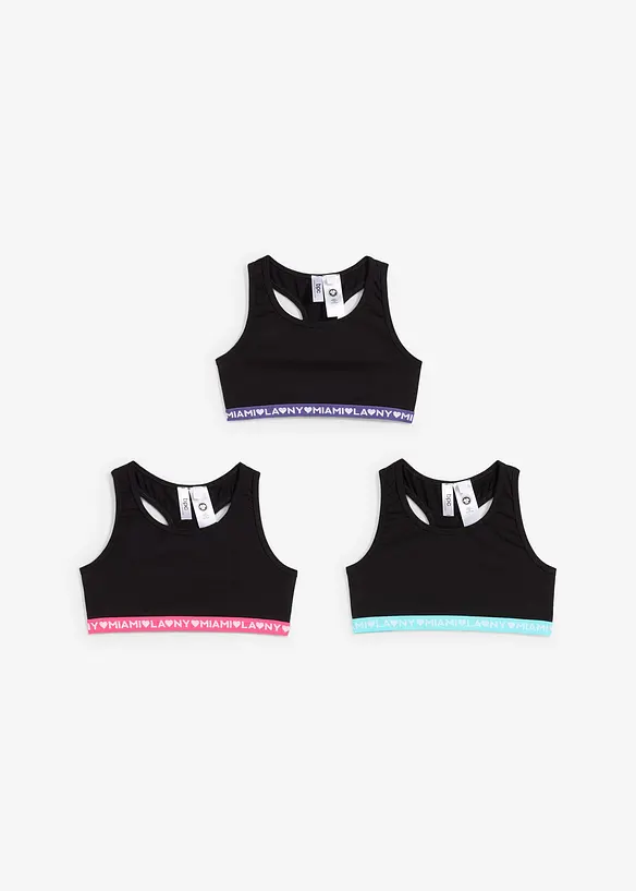 Lot de 3 brassières coton, bonprix