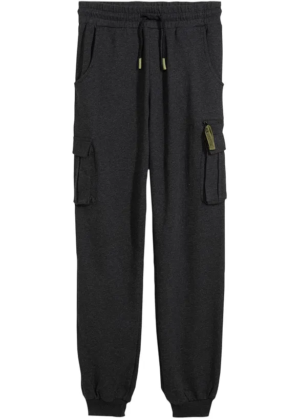 Pantalon de jogging à poches cargo en coton mélangé, bonprix