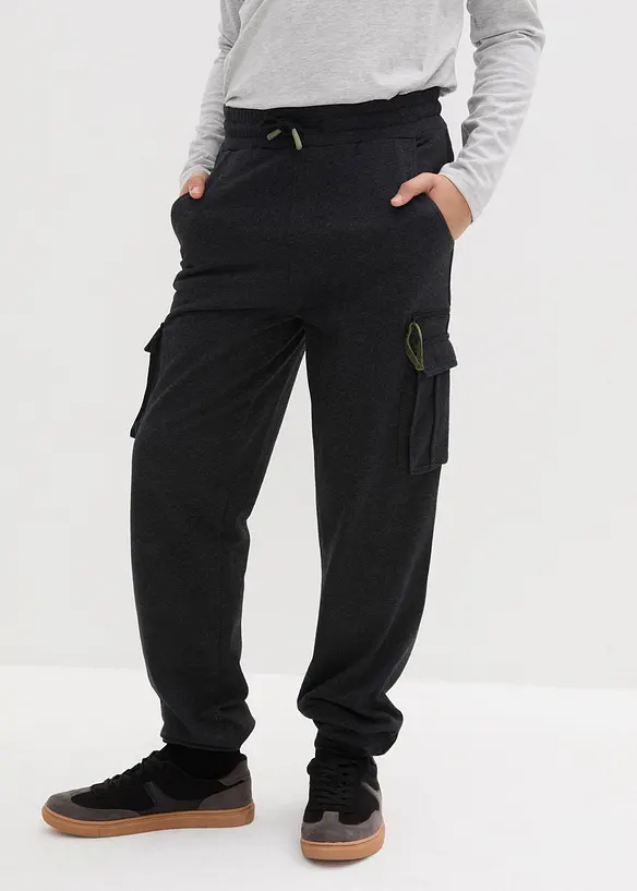 Pantalon de jogging à poches cargo en coton mélangé, bonprix