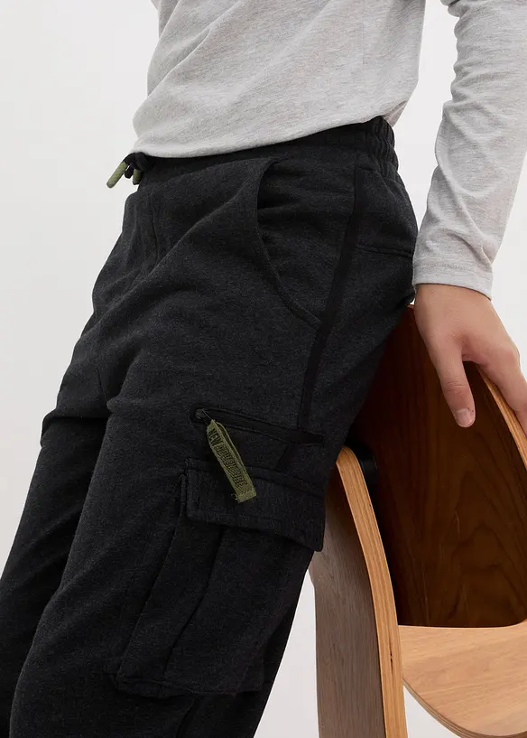 Pantalon de jogging à poches cargo en coton mélangé, bonprix