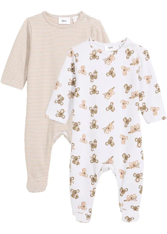 Lot de 2 combipyjamas bébé, bonprix