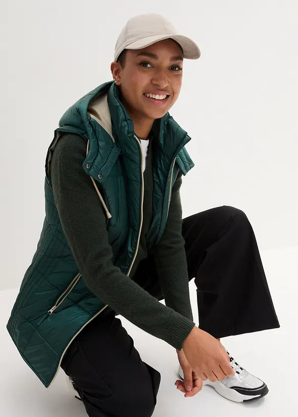 Gilet sans manches matelass&eacute; &agrave; capuche amovible, bonprix