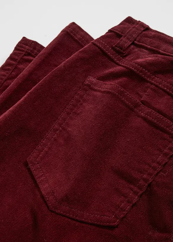 Pantalon Flare en velours c&ocirc;tel&eacute; extensible avec taille haute confortable, bonprix