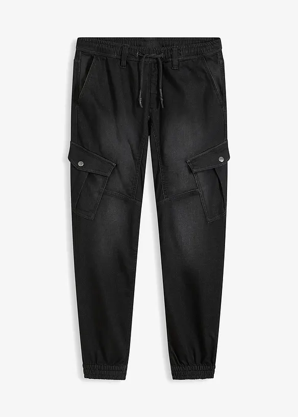 Jean jogger droit avec poches cargo, Regular, bonprix