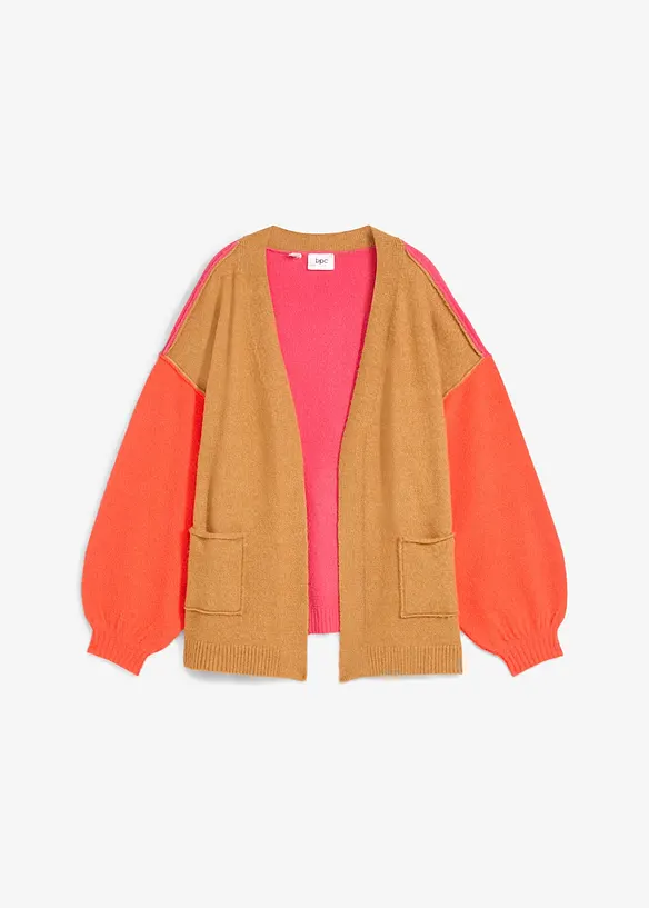 Gilet en maille oversize, motif color block, bonprix