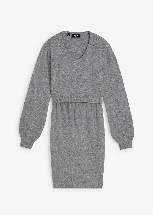 Ensemble 2 pièces en maille de grossesse avec un pull et une jupe, bonprix