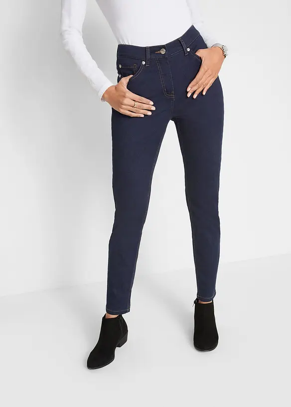 Pantalon slim taille mi-haute &eacute;lastiqu&eacute;e, bonprix