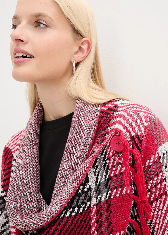 Gilet long en maille à franges, bonprix